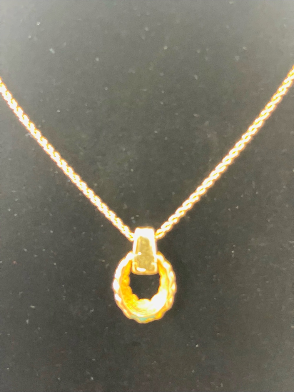 Christian Dior Gold-Tone Twisted Ring Pendant Necklace - Picture 4 of 8